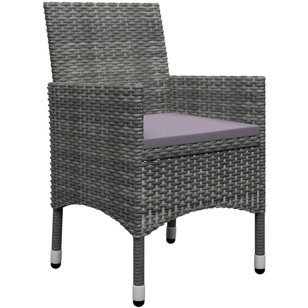 Set da Bistrot 3 pz in Polyrattan e Legno Acacia Grigio - Foto 3