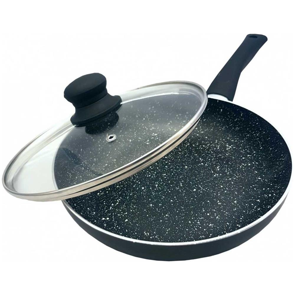 Kh-3956 Padella Antiaderente In Marmo Da 22 Cm Con Coperchio In Vetro - Foto 1