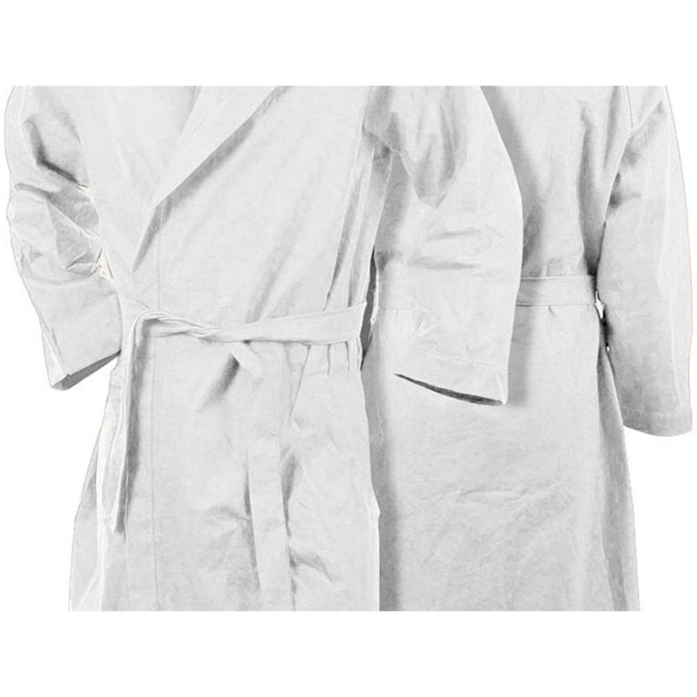 Accappatoio Con Cappuccio In Microfibra Adulto Unisex In Tinta Unita Vari Colori Xxl Bianco - Foto 2