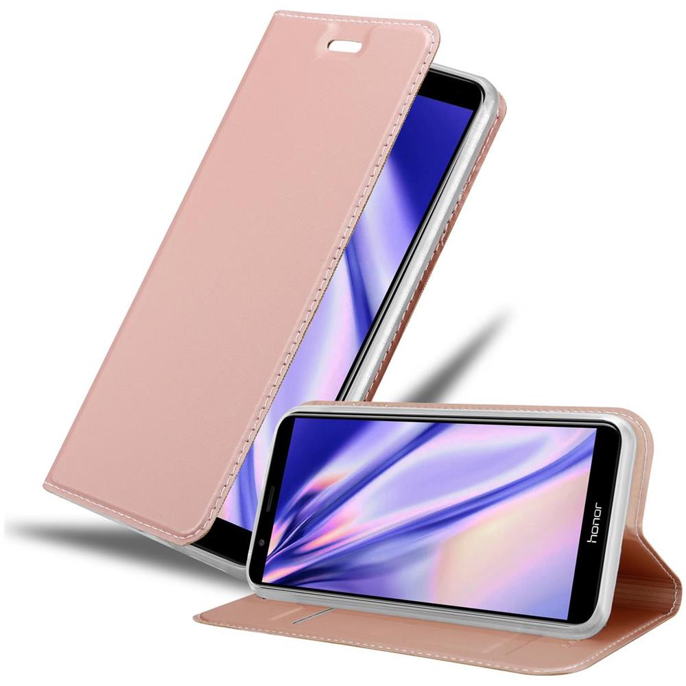 Custodia Compatibile Con Honor 7x In Classy Oro Rosa - Coperchio Protettiva Con Chiusura Magnetica, Funzione Stand E Tasca Per Le Carte - Foto 1