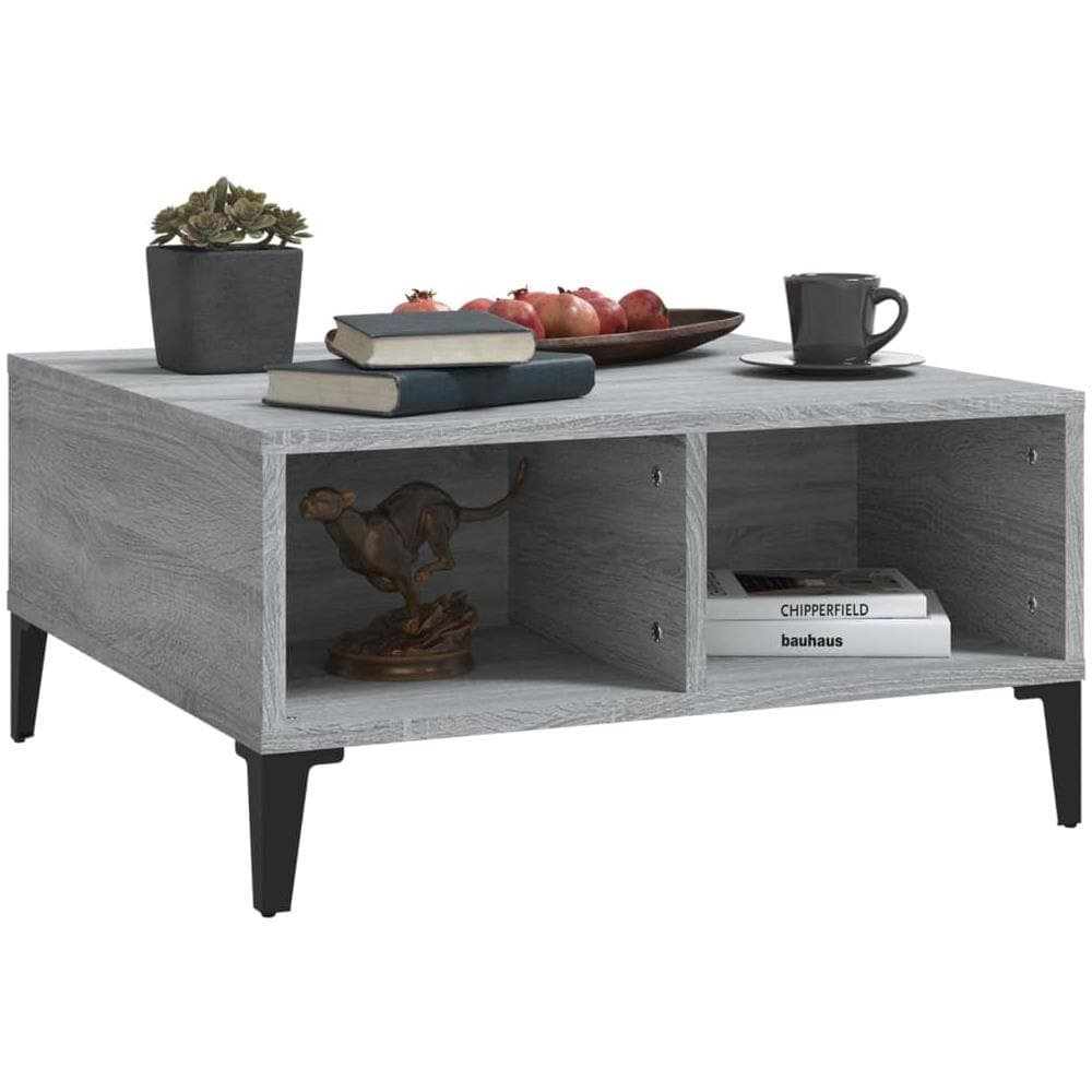 Tavolino da Salotto Grigio Sonoma 60x60x30 cm in Truciolato - Foto 2