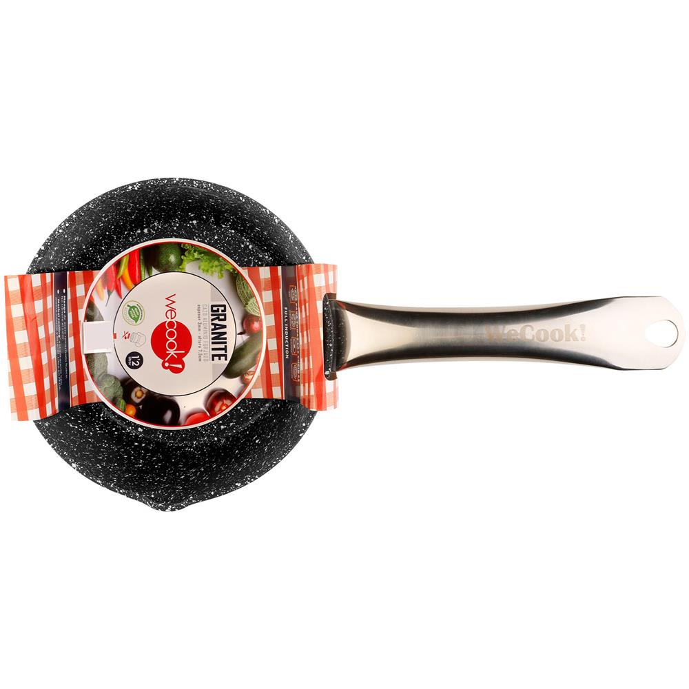 Granite Pentolino Con Manico 16cm Induzione Antiaderente Ecologico Senza Pfoa, Alluminio Nero - Foto 2