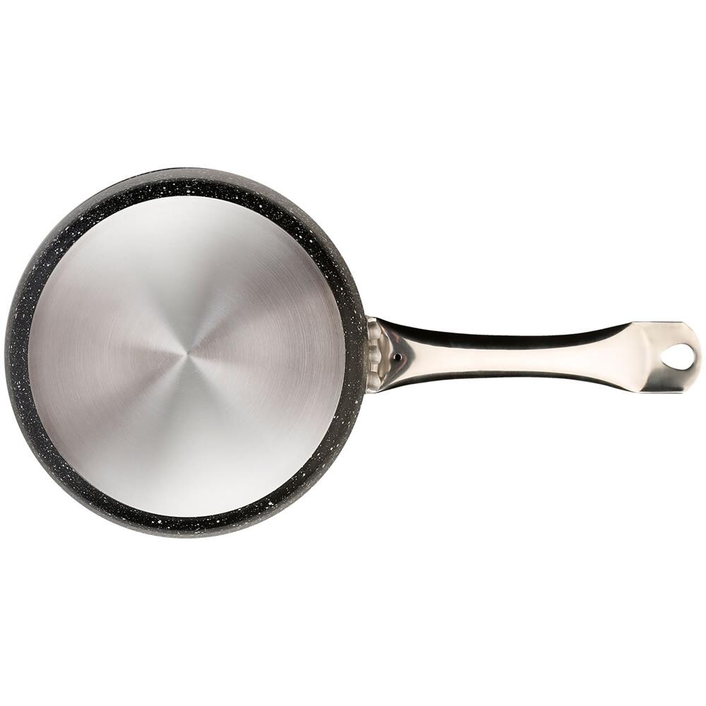 Granite Pentolino Con Manico 16cm Induzione Antiaderente Ecologico Senza Pfoa, Alluminio Nero - Foto 3