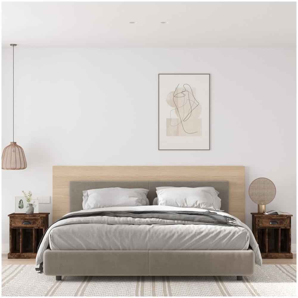 Comodini 2pz Rovere Fumo 43x36x50 Cm - Foto 1