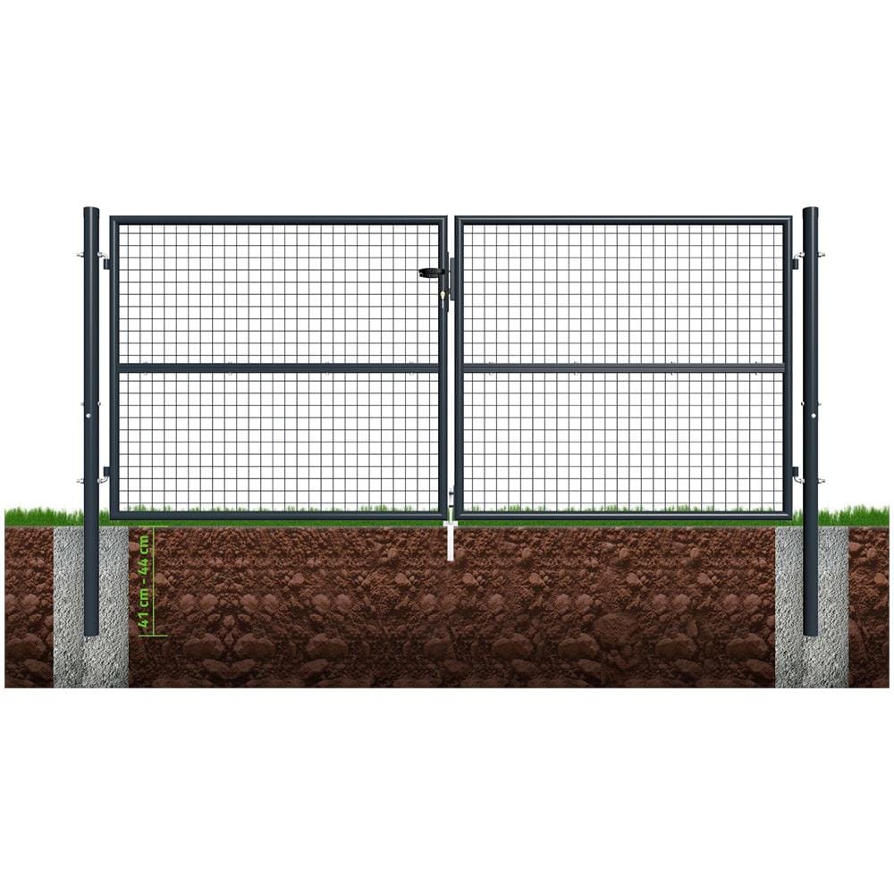 Cancello A Battente In Rete Metallica 3m Olga 300b130 Grigio - Foto 2