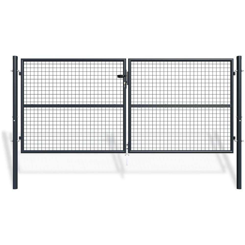 Cancello A Battente In Rete Metallica 3m Olga 300b130 Grigio - Foto 1