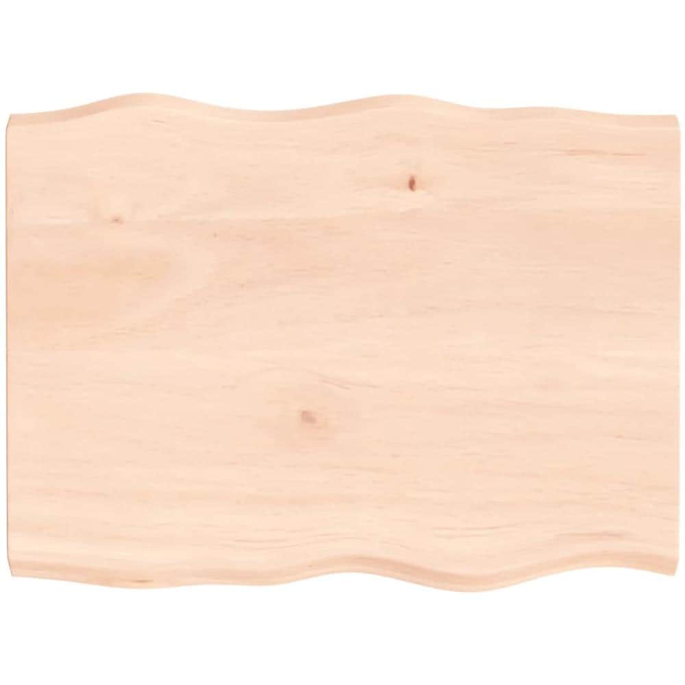 Piano per Tavolo 80x60x (2-4) cm Rovere Non Trattato Bordi Vivi - Foto 1