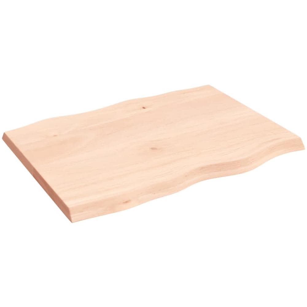Piano per Tavolo 80x60x (2-4) cm Rovere Non Trattato Bordi Vivi - Foto 2