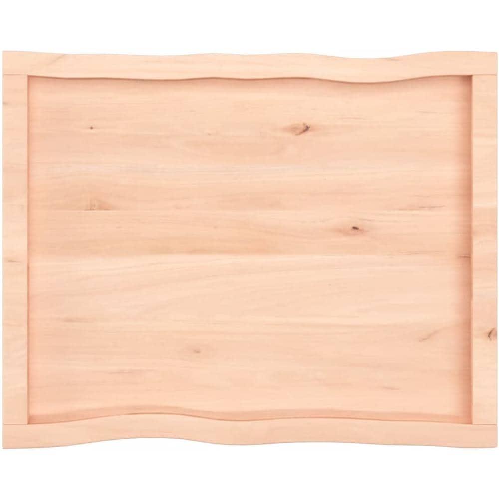 Piano per Tavolo 80x60x (2-4) cm Rovere Non Trattato Bordi Vivi - Foto 4
