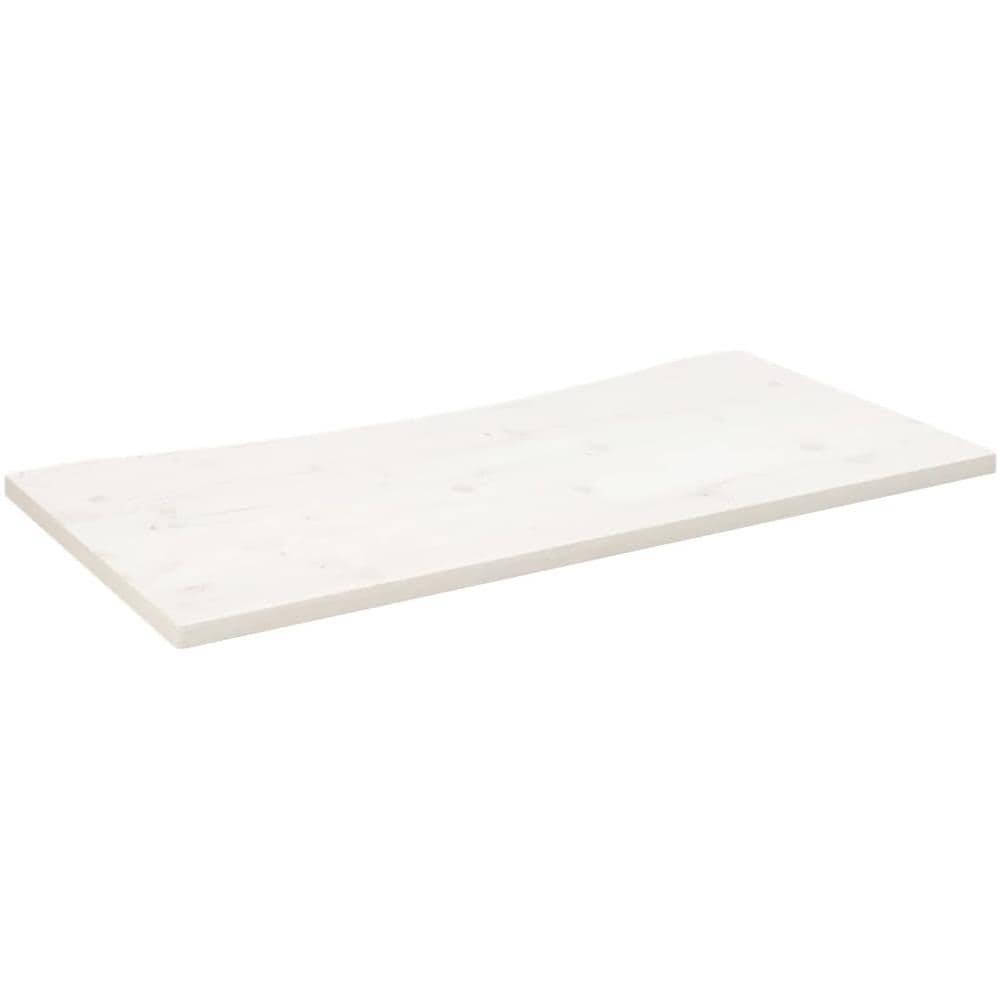 Piano Scrivania Bianco 110x60x2,5 Cm In Legno Massello Di Pino - Foto 2