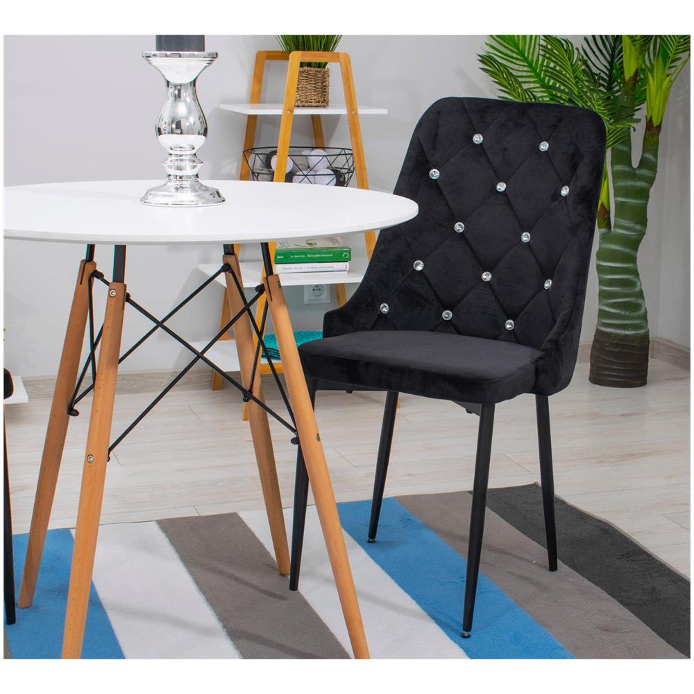 Sedia REMI in velluto nero con gambe in metallo x4 - Foto 10