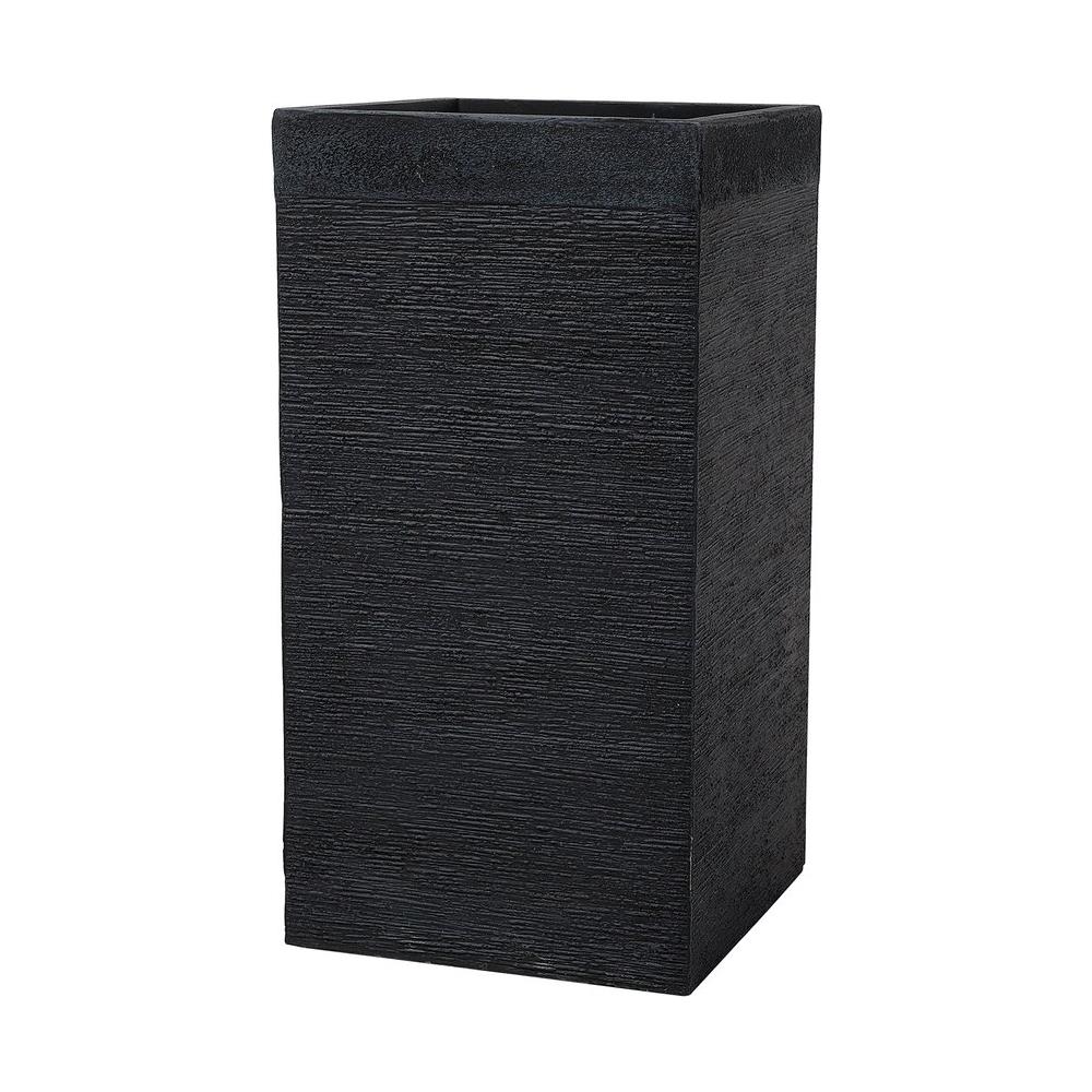 Vaso Da Fiori Rettangolare 40 X 40 X 77 Cm Nero Dion - Foto 1