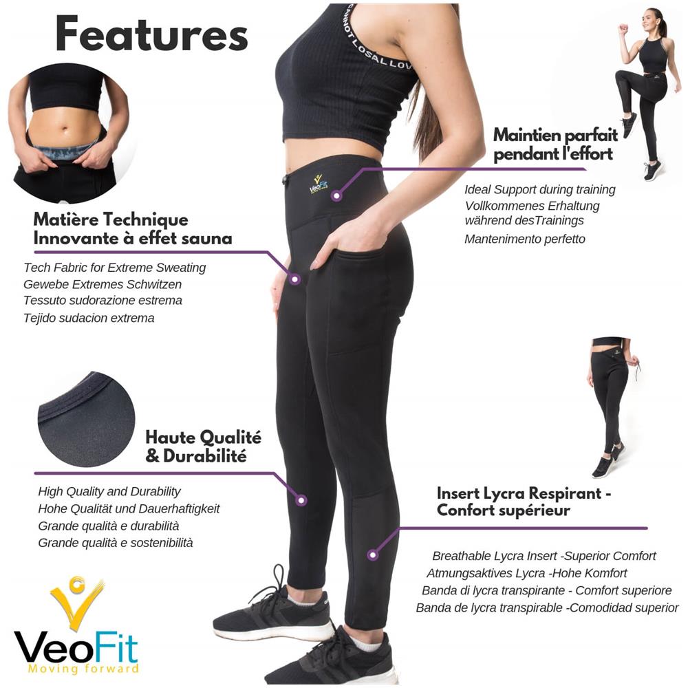 Pantalone Per Sudorazione Legging Dimagrante Donna - Tonifica E Aiuta Ad Eliminare L'acqua In Eccesso Per La Pelle Più Soda E Una Silhouette Raffinata -xxl - Foto 2