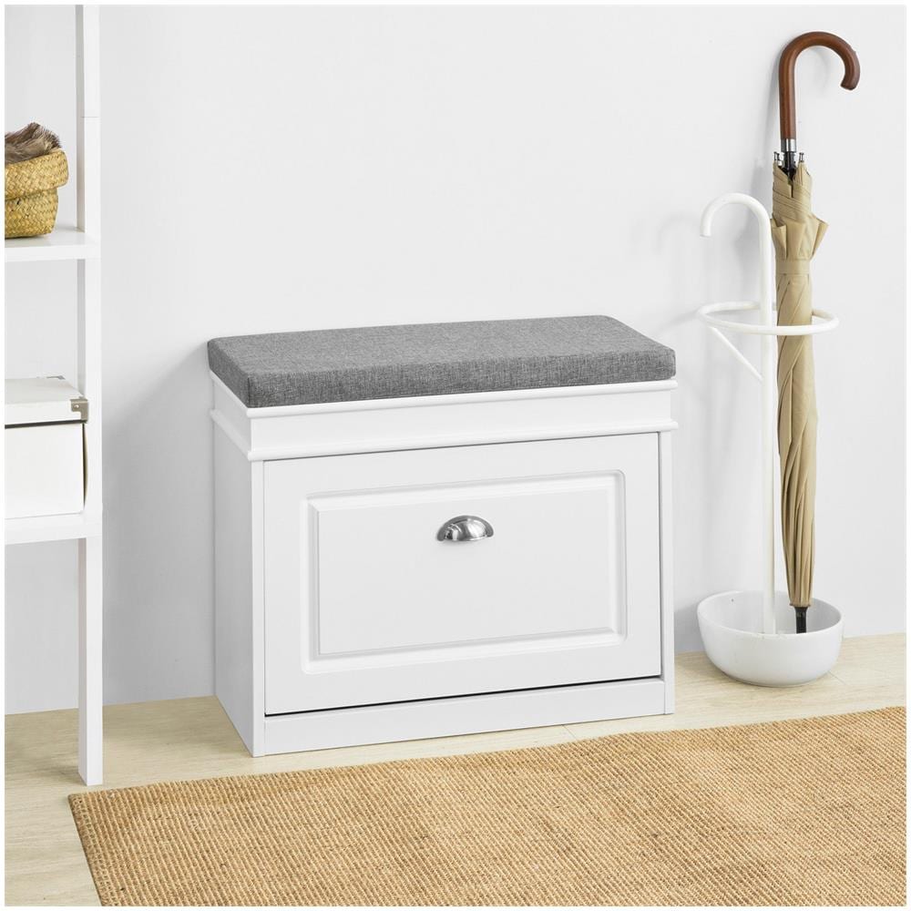 Serie Bianche Di Scarpiere Moderne Bianco 60x24x51cm 1 Anta 1 Cuscino Fsr82-k-w - Foto 10