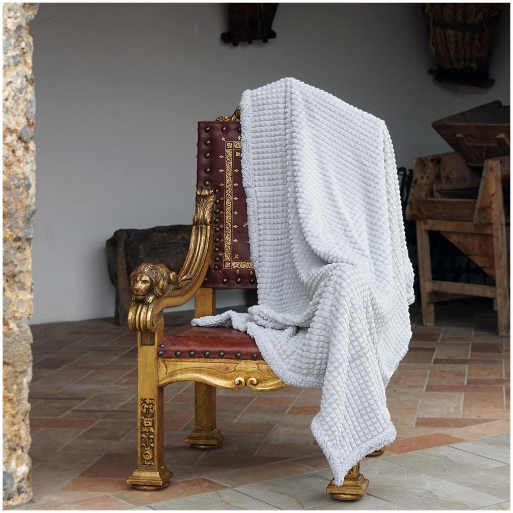 Serie Natural Coperta Plaid Di Pile Da Divano E Letto In Morbida E Calda Microfibra Con Retro In Pelo 130x160 Cm - Helsinki Grigio - Foto 1