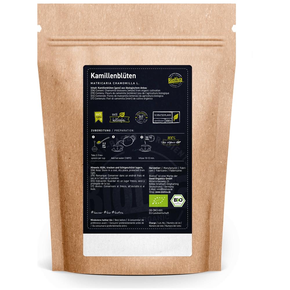 Tè Alla Camomilla Bio - 250g - Fiori Di Camomilla Interi Biologici - Confezionato E Controllato In Germania (de-eco-005) - Foto 2