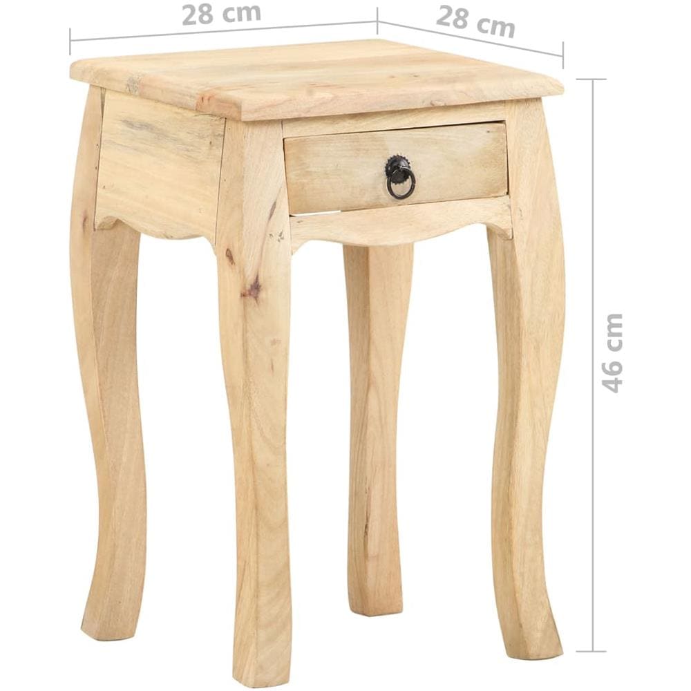 Comodino 28x28x46 Cm In Legno Massello Di Mango - Foto 8