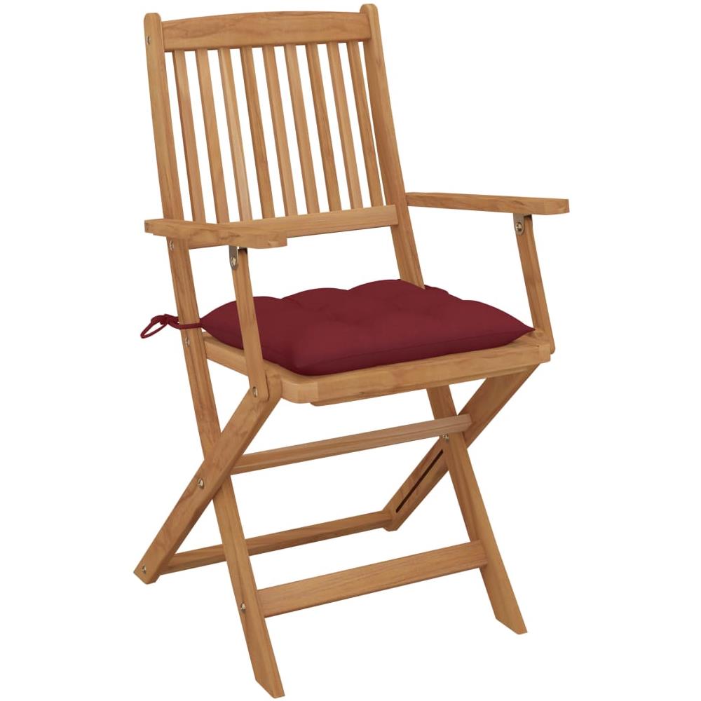 Sedie da Giardino Pieghevoli 6 pz con Cuscini Massello Acacia - Foto 2