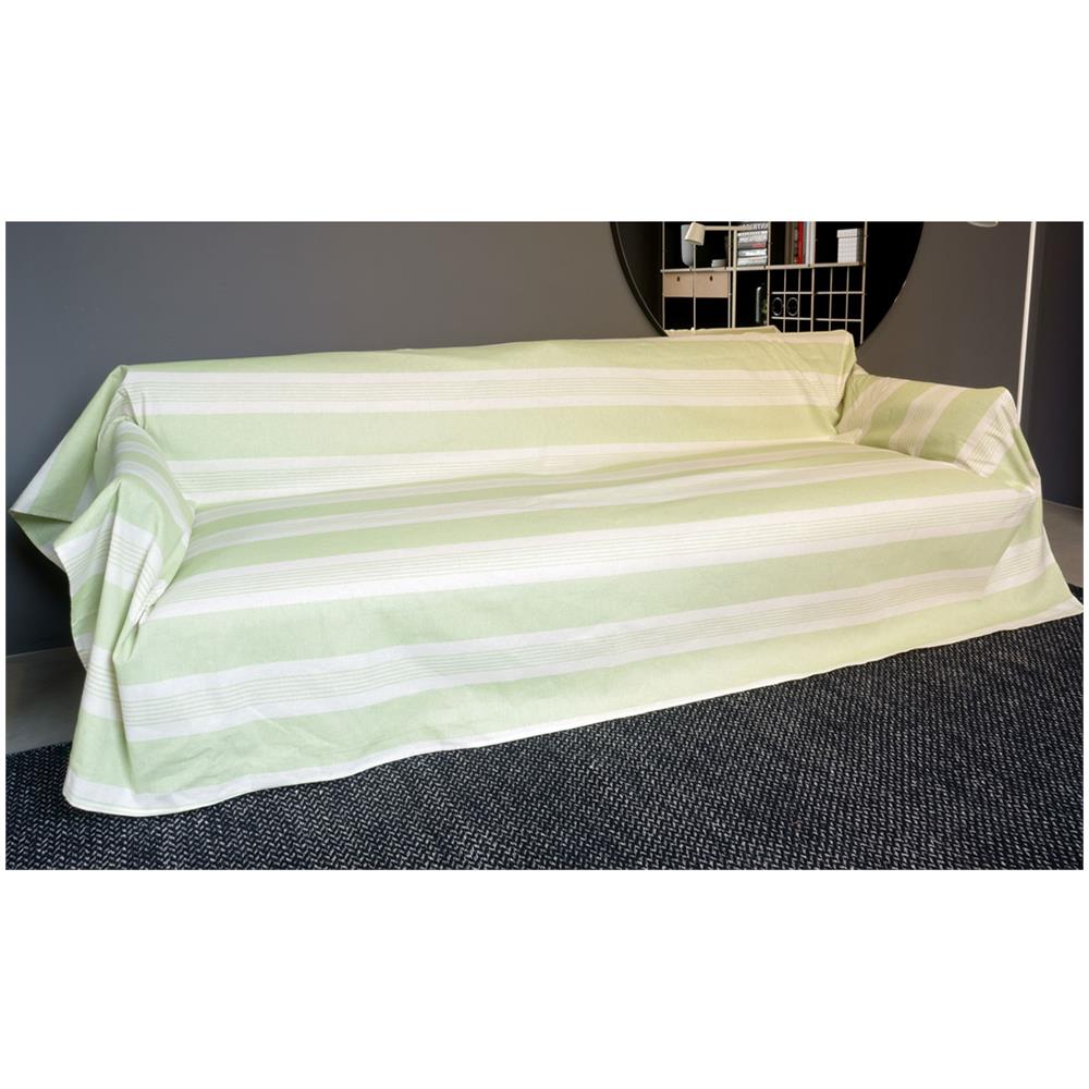 Telo Arredo Granfoulard Copritutto Cotone Made Italy Vari Disegni Arredatutto Copriletto Multiuso 1 Piazza Grancasa Verde - Foto 2