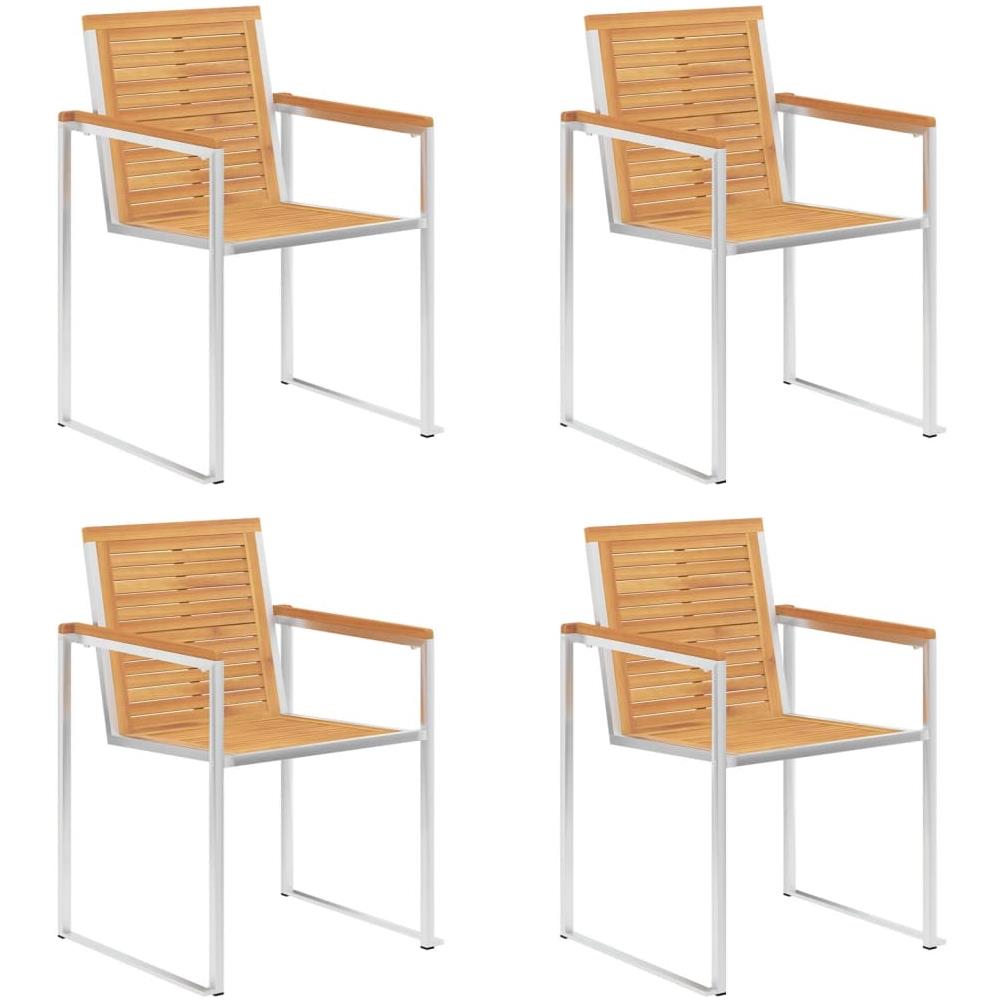 Sedie Da Giardino Con Cuscini 4 Pz In Legno Massello Di Teak - Foto 3