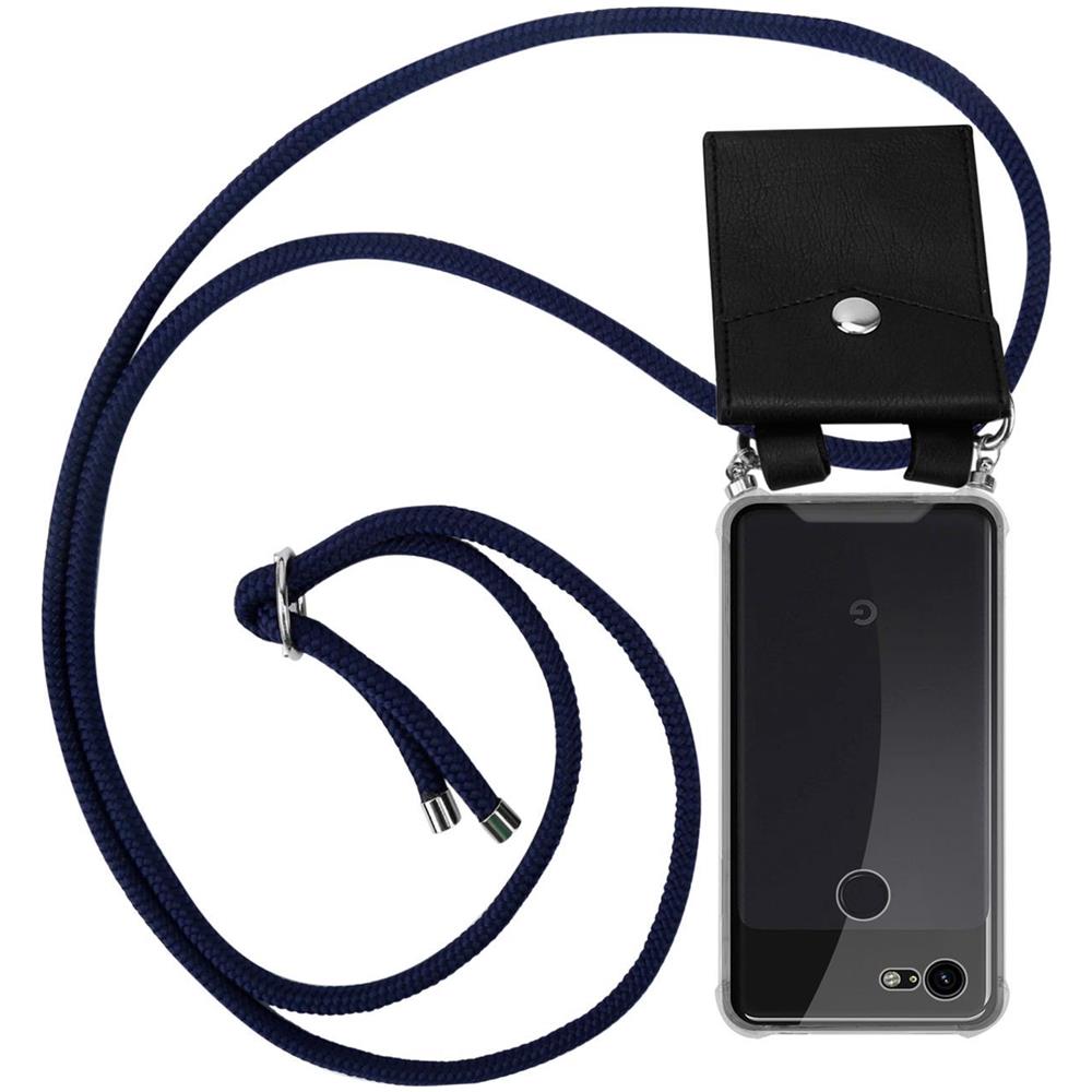 Catena Di Telefoni Cellulari Compatibile Con In Blu Notte - Coperchio Protettivo In Silicone Con Anelli D'argento, Cinturino In Corda E Custodia Staccabile - Foto 1