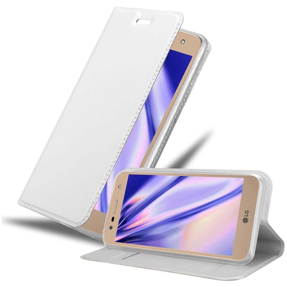 Custodia Compatibile Con Lg X Power 2 In Classy Argento - Coperchio Protettiva Con Chiusura Magnetica, Funzione Stand E Tasca Per Le Carte - Foto 1