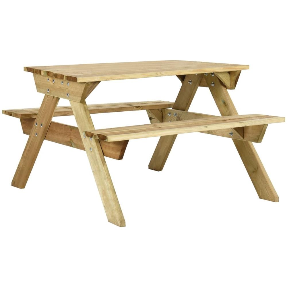 Tavolo Da Picnic Con Panche 110x123x73 Cm In Pino Impregnato - Foto 1