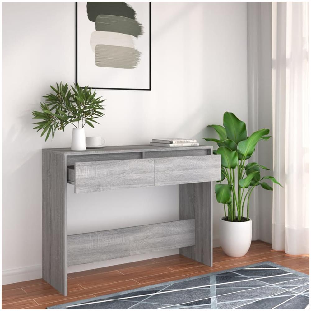 Tavolo Consolle Grigio Sonoma 100x35x76,5 cm in Truciolato - Foto 1
