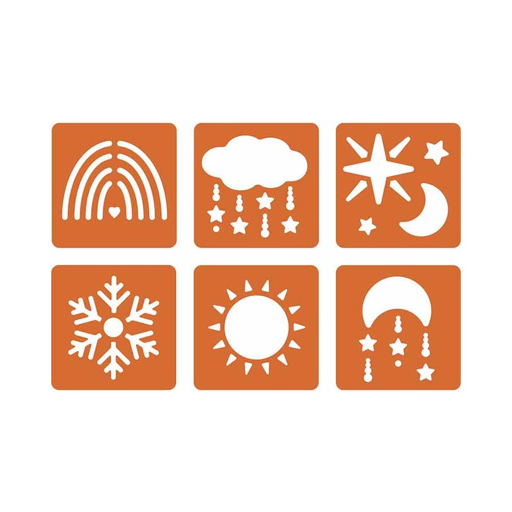 6 Stencil Celeste - 14,5 X 14,5 Cm - Foto 1