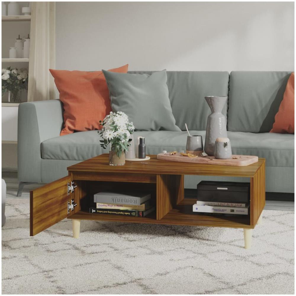 Tavolino da Salotto Rovere Marrone 90x60x35 cm in Truciolato - Foto 3