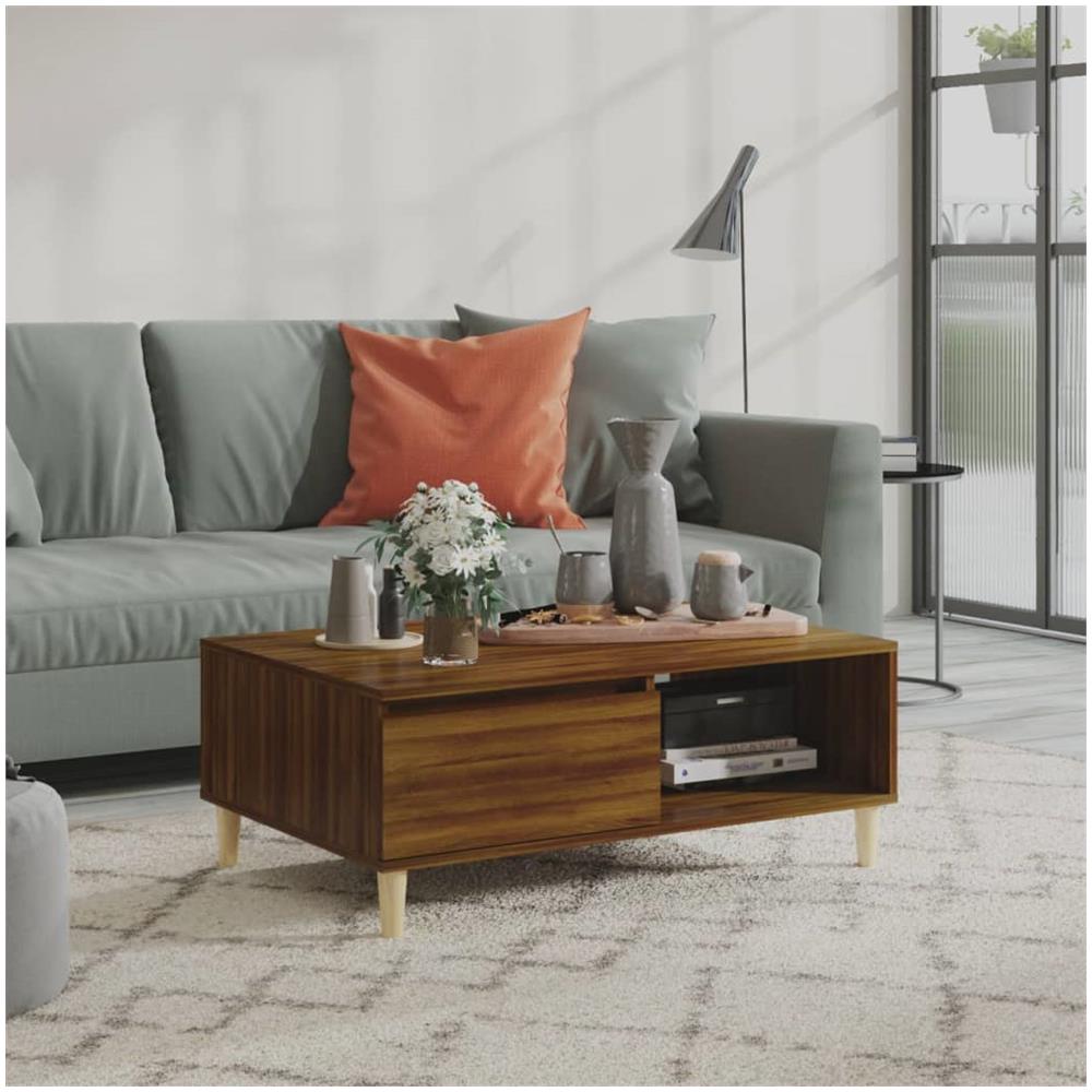 Tavolino da Salotto Rovere Marrone 90x60x35 cm in Truciolato - Foto 1