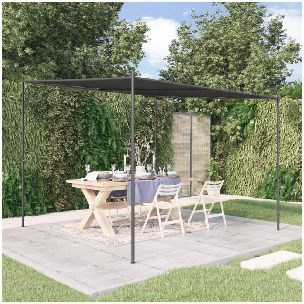 Gazebo Antracite 3x3 M 180 G /m Tessuto E Acciaio - Foto 1