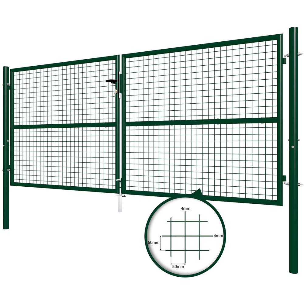 Cancello A Battente In Rete Metallica 3m Olga 300b130 Verde - Foto 2