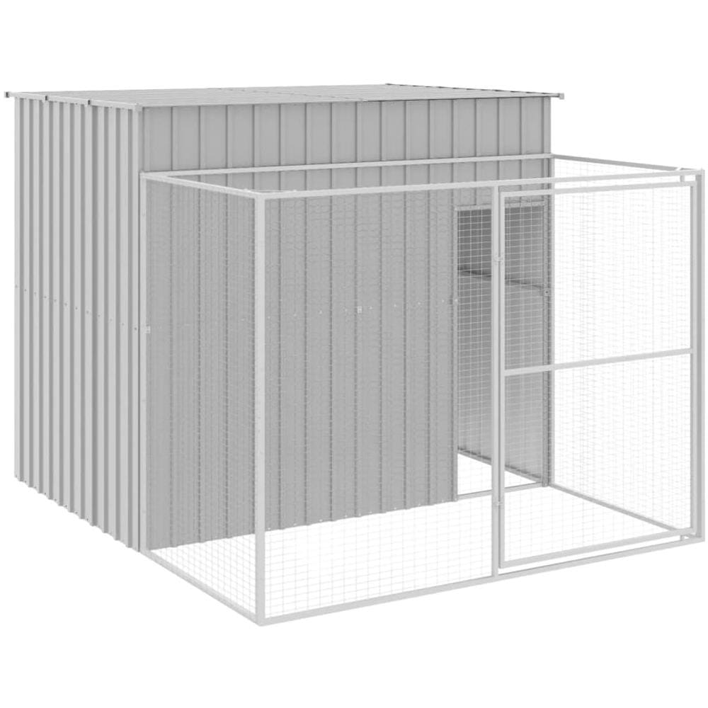 Casetta Cani Corsa Grigio Chiaro 214x253x181 cm Acciaio Zincato - Foto 1
