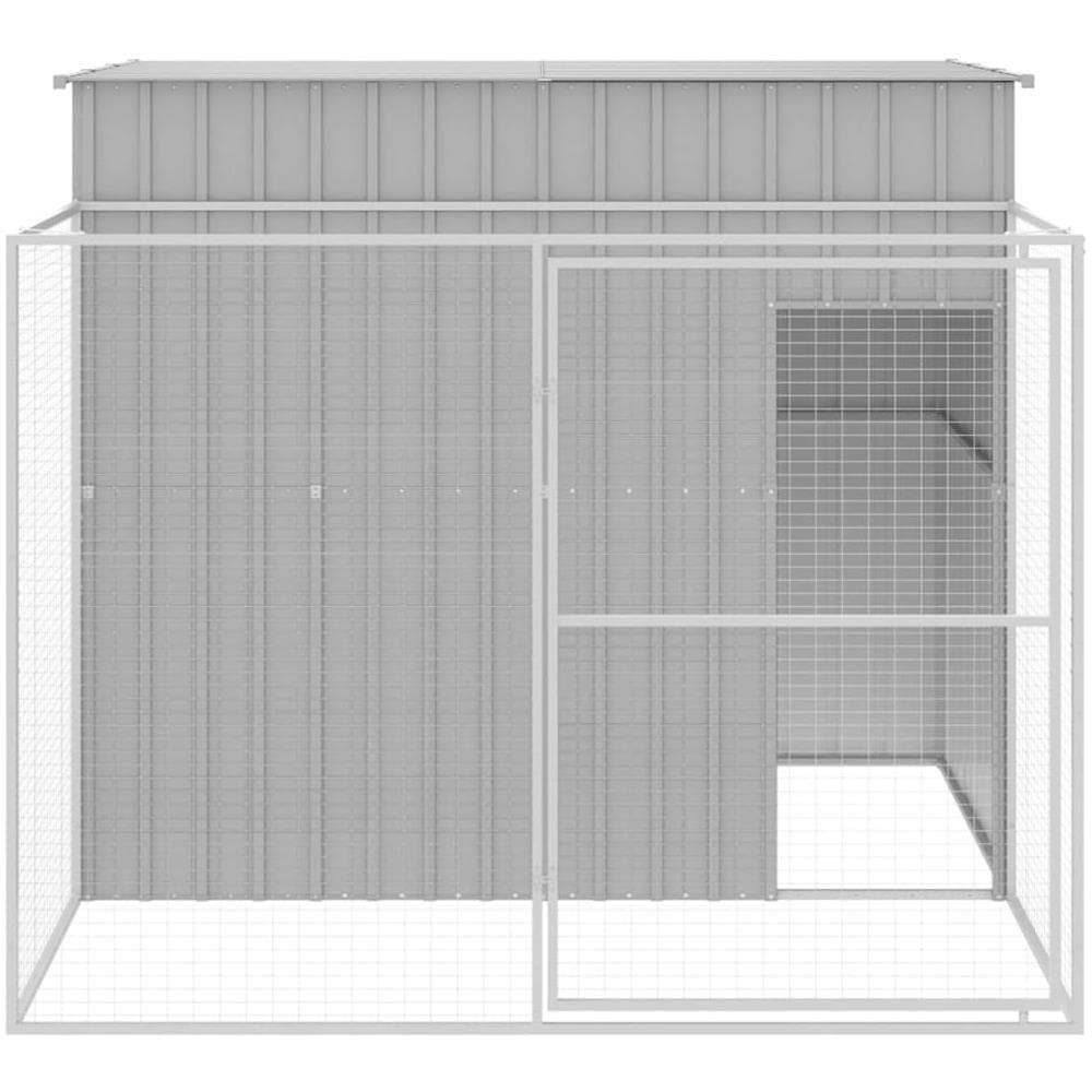 Casetta Cani Corsa Grigio Chiaro 214x253x181 cm Acciaio Zincato - Foto 2