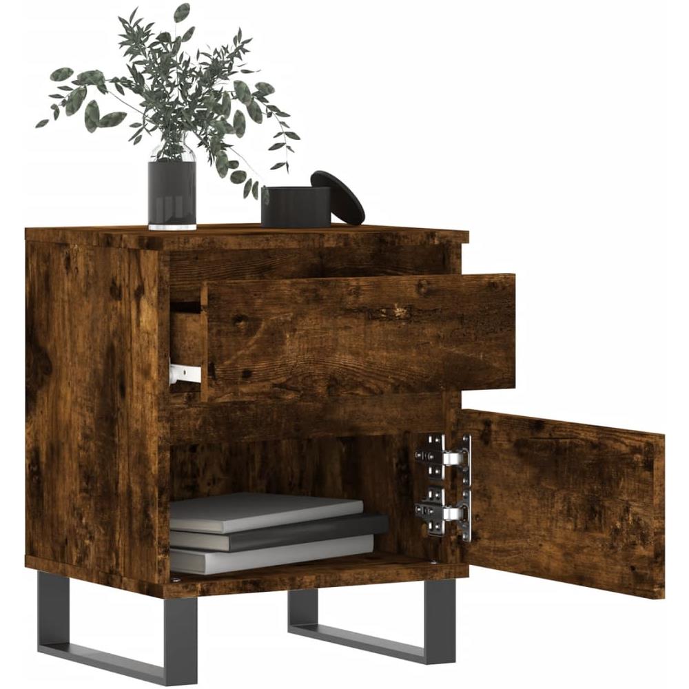 Comodino Rovere Fumo 40x35x50 Cm In Legno Multistrato - Foto 3