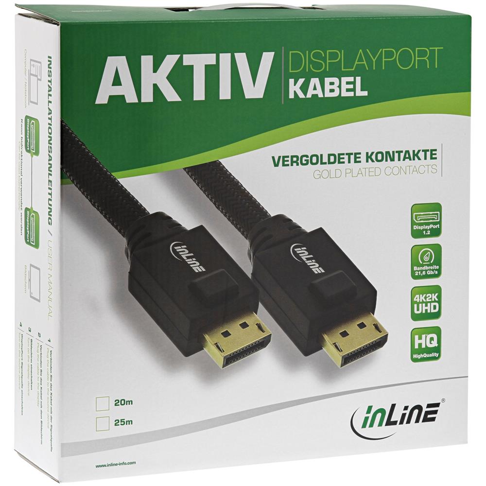 Cavo DisplayPort Attivo maschio / maschio, 1m, 4K2K, UHD, FullHD, dorato - Foto 3