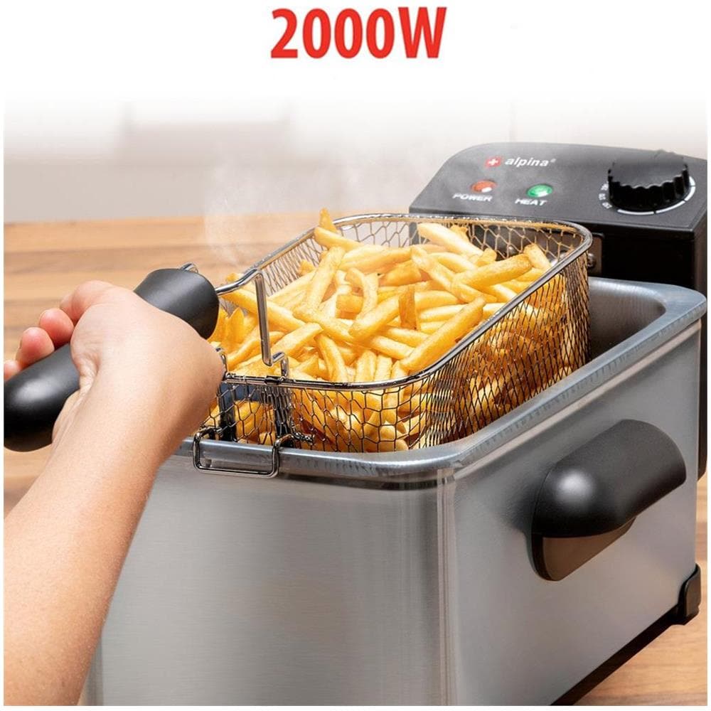 Friggitrice 3 Litri 2000 Watt da Cucina Temperatura Regolabile e Spia Controllo - Foto 2