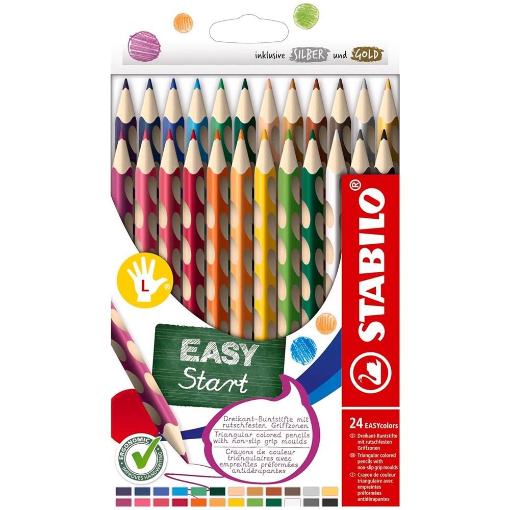 EASYcolors - Matita colorata Ergonomica - per Mancini - Astuccio da 24 - Colori assortiti - Foto 1