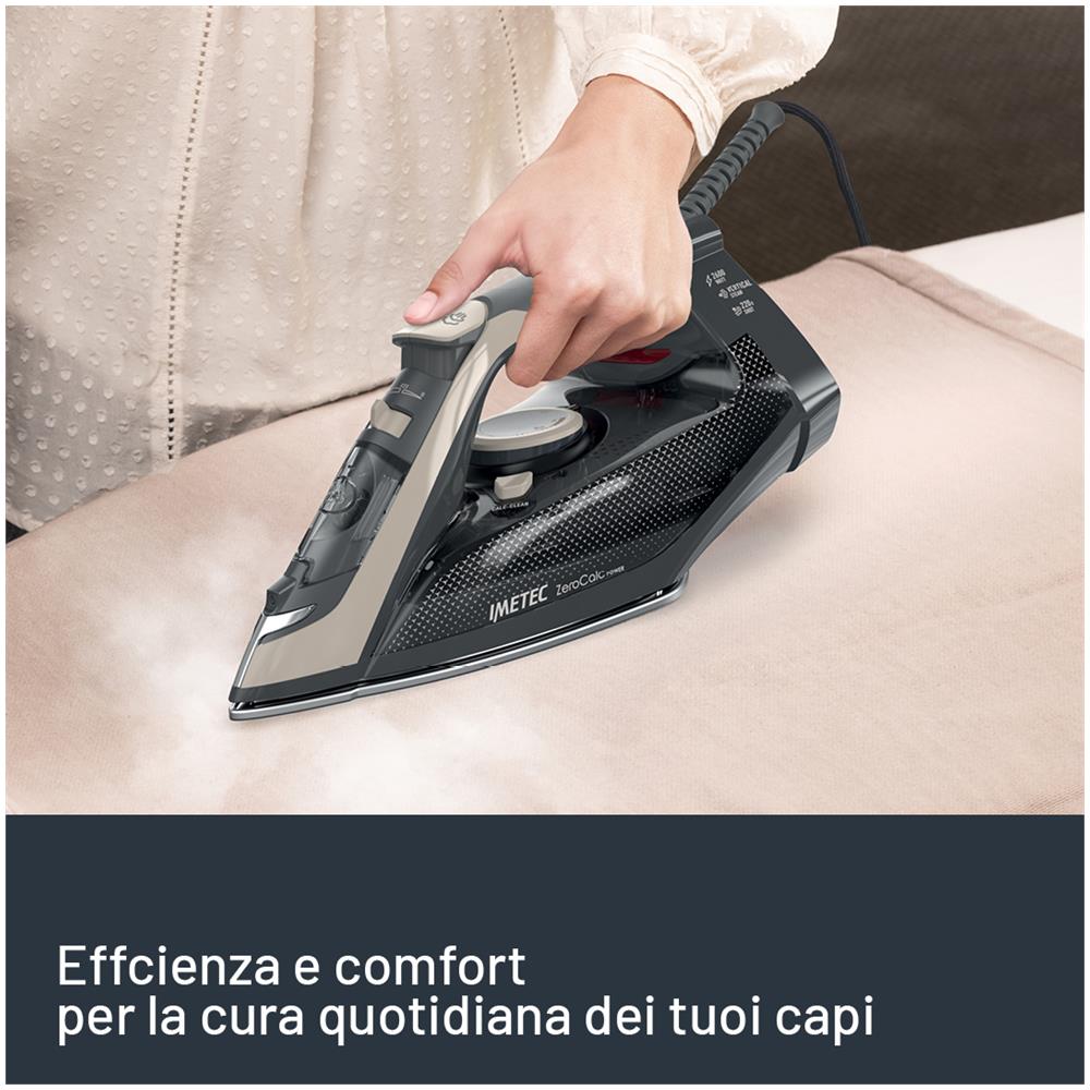 ZeroCalc Power - Ferro da Stiro da 2600W con Colpo di Vapore 220g,Piastra in Acciaio Satinato, Sistema Anticalcare, Leggero - Foto 6
