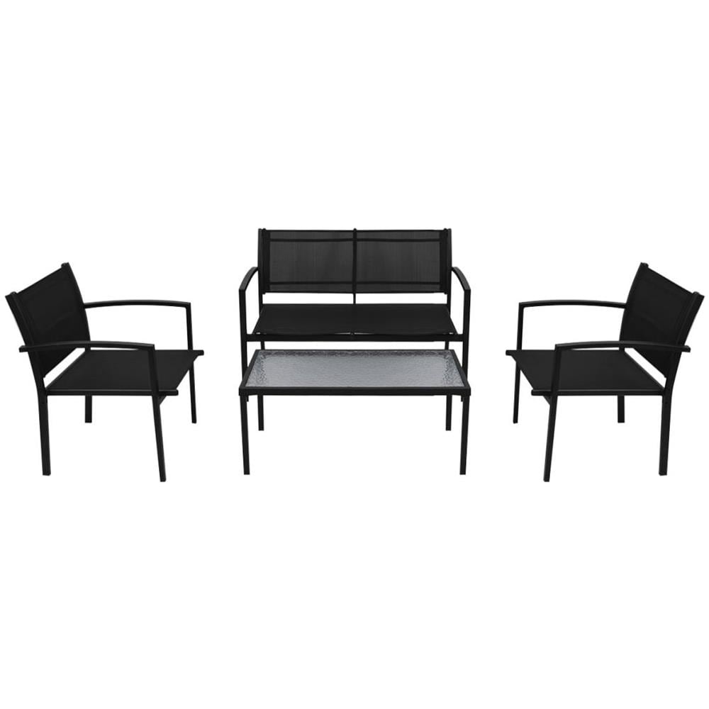 Set Tavolo e Sedie da Esterno 4 pz Nero in Textilene - Foto 2