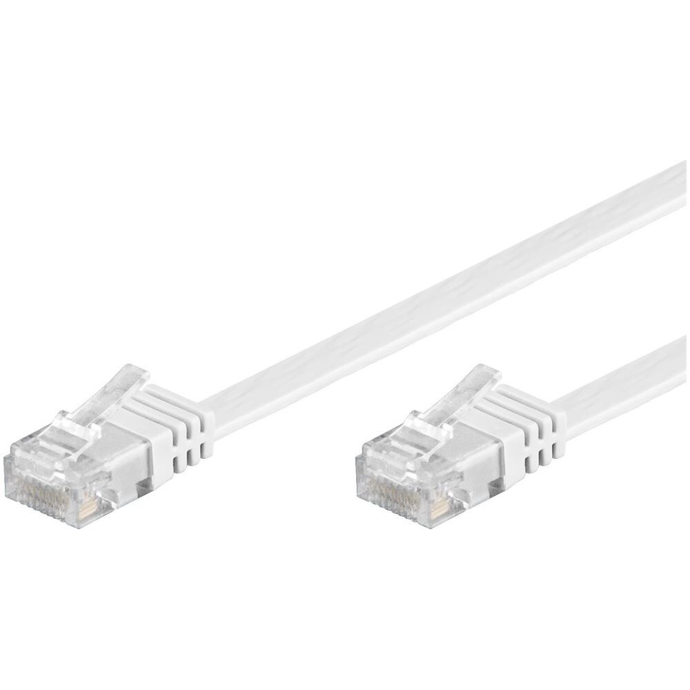 ICOC U5EB-FL-005T - Cavo di Rete Patch Piatto in CCA Cat. 5E Bianco UTP 0,5m - Foto 1