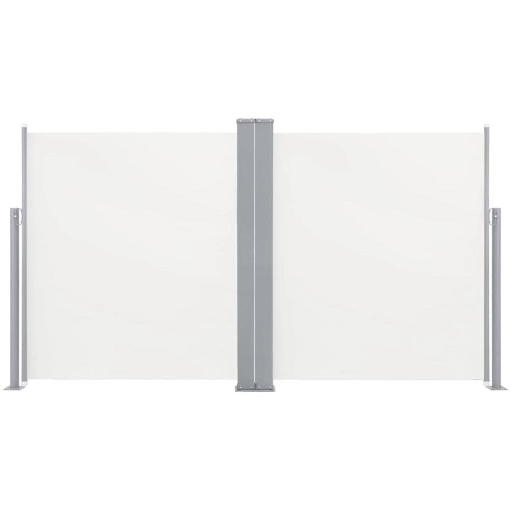 Tenda Da Sole Due Lati Retrattile Per Patio 170x600 Cm Crema - Foto 2