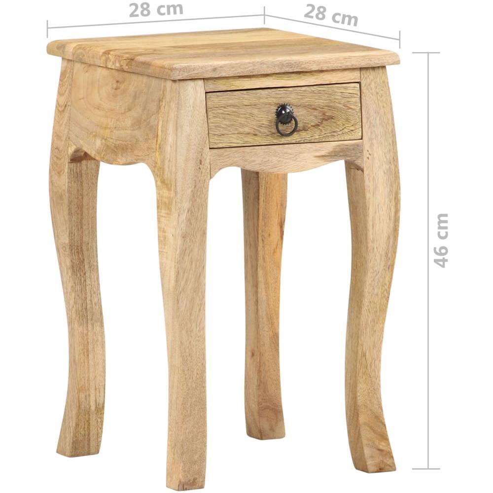 Comodino 28x28x46 Cm In Legno Massello Di Mango - Foto 8