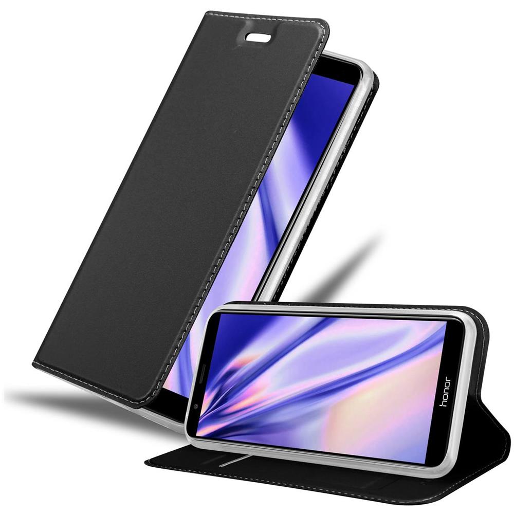 Custodia Compatibile Con Honor 7x In Classy Nero - Coperchio Protettiva Con Chiusura Magnetica, Funzione Stand E Tasca Per Le Carte - Foto 1