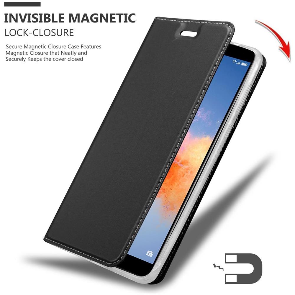 Custodia Compatibile Con Honor 7x In Classy Nero - Coperchio Protettiva Con Chiusura Magnetica, Funzione Stand E Tasca Per Le Carte - Foto 8