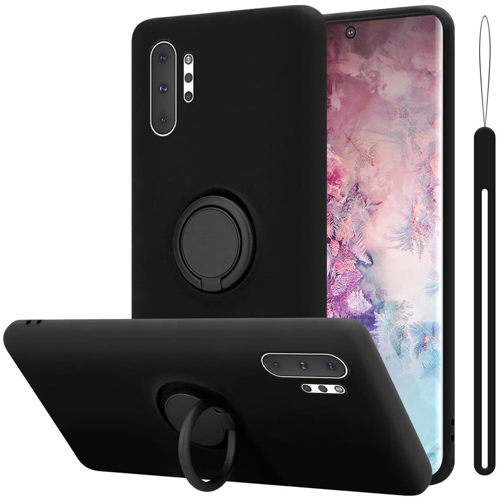 Cadorabo Custodia Compatibile Con Samsung Galaxy Note 10 Plus In Liquid Nero - Coperchio Protettivo In Silicone Tpu Flessibile Con Anello - Foto 1