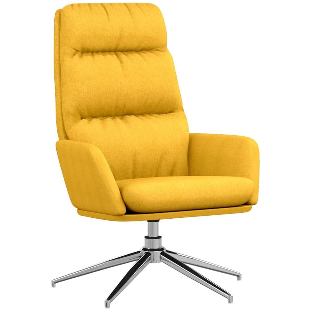 Sedia Rilassante Giallo Senape In Tessuto - Foto 2
