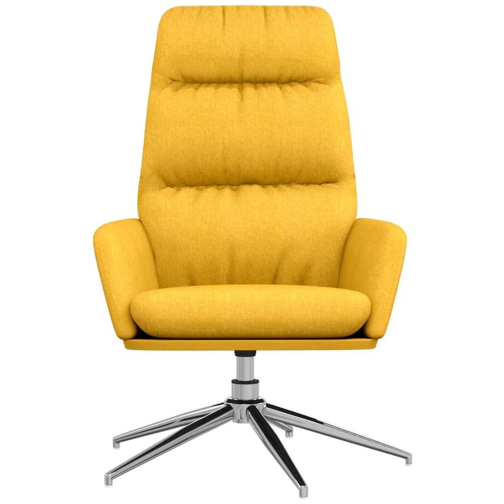 Sedia Rilassante Giallo Senape In Tessuto - Foto 3