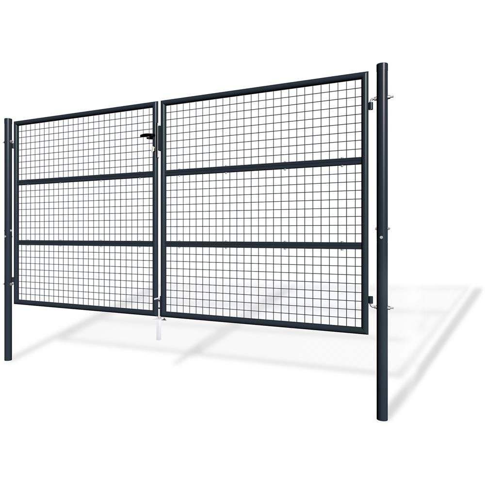 Cancello A Battente In Rete Metallica 3m Olga 300b150 Grigio - Foto 2